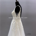 Newest Sleeveless Designer Light Champagne Gorgeous Lace Long bride clothes wedding dress